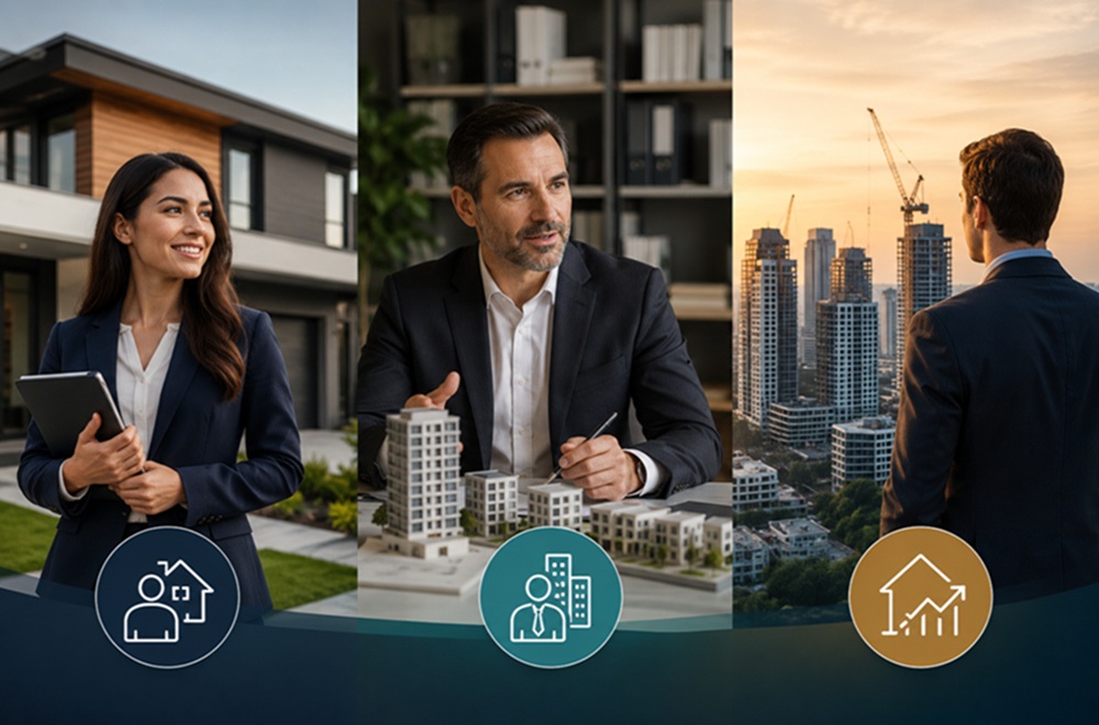 Real estate professional lists agents, brokers, investors compared